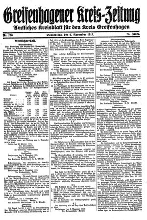 Greifenhagener Kreiszeitung vom 06.11.1919