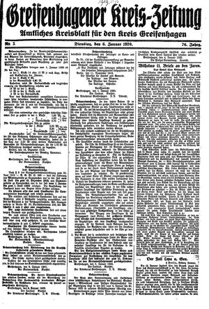 Greifenhagener Kreiszeitung vom 06.01.1920