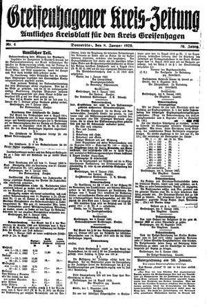 Greifenhagener Kreiszeitung vom 08.01.1920
