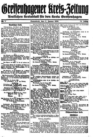 Greifenhagener Kreiszeitung vom 17.01.1920
