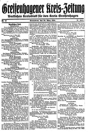 Greifenhagener Kreiszeitung on Mar 20, 1920