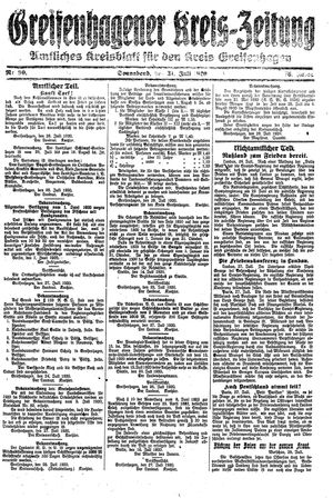 Greifenhagener Kreiszeitung vom 31.07.1920