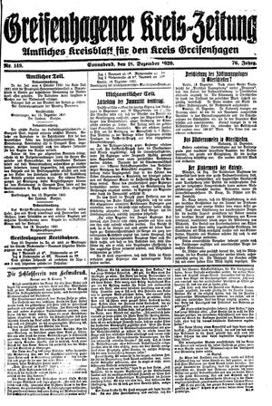 Greifenhagener Kreiszeitung vom 18.12.1920