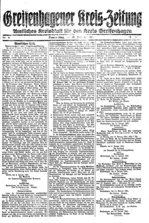 Greifenhagener Kreiszeitung vom 13.01.1921