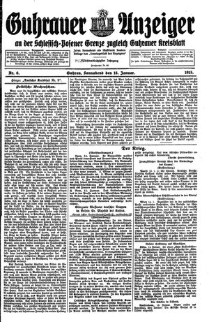 Guhrauer Anzeiger an der Schlesisch-Posener Grenze on Jan 16, 1915