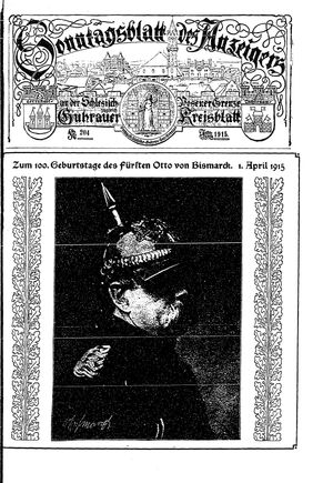 Guhrauer Anzeiger an der Schlesisch-Posener Grenze vom 27.03.1915