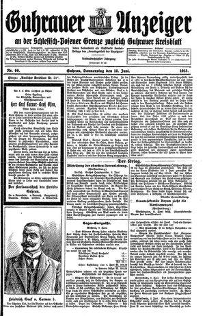 Guhrauer Anzeiger an der Schlesisch-Posener Grenze vom 10.06.1915