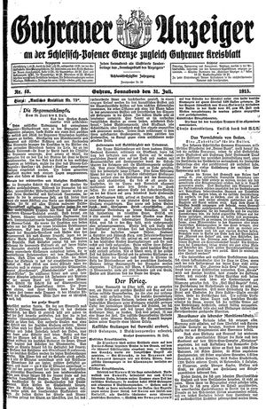 Guhrauer Anzeiger an der Schlesisch-Posener Grenze vom 31.07.1915