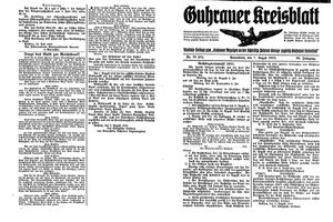 Guhrauer Anzeiger an der Schlesisch-Posener Grenze vom 07.08.1915
