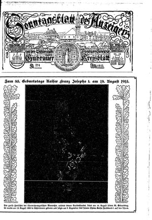 Guhrauer Anzeiger an der Schlesisch-Posener Grenze vom 14.08.1915
