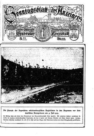 Guhrauer Anzeiger an der Schlesisch-Posener Grenze vom 21.08.1915