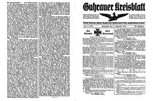 Guhrauer Anzeiger an der Schlesisch-Posener Grenze vom 11.09.1915
