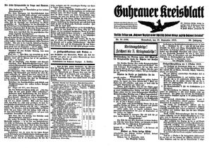 Guhrauer Anzeiger an der Schlesisch-Posener Grenze vom 18.09.1915