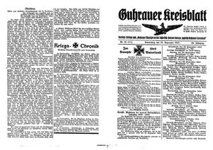 Guhrauer Anzeiger an der Schlesisch-Posener Grenze vom 23.09.1915