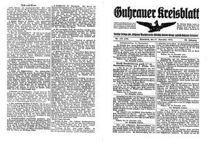 Guhrauer Anzeiger an der Schlesisch-Posener Grenze vom 27.11.1915