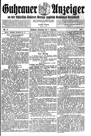Guhrauer Anzeiger an der Schlesisch-Posener Grenze on Jan 7, 1917