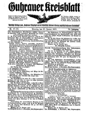 Guhrauer Anzeiger an der Schlesisch-Posener Grenze vom 23.01.1917