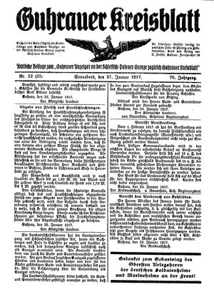 Guhrauer Anzeiger an der Schlesisch-Posener Grenze on Jan 27, 1917