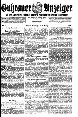Guhrauer Anzeiger an der Schlesisch-Posener Grenze on Mar 13, 1917