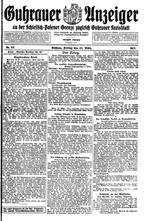 Guhrauer Anzeiger an der Schlesisch-Posener Grenze vom 23.03.1917