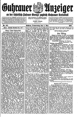 Guhrauer Anzeiger an der Schlesisch-Posener Grenze vom 03.05.1917