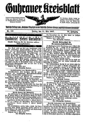 Guhrauer Anzeiger an der Schlesisch-Posener Grenze vom 11.05.1917