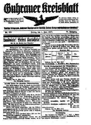 Guhrauer Anzeiger an der Schlesisch-Posener Grenze vom 01.06.1917