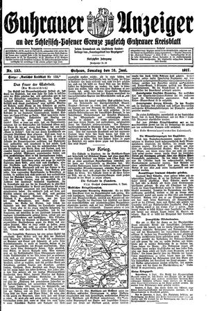 Guhrauer Anzeiger an der Schlesisch-Posener Grenze vom 10.06.1917