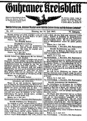 Guhrauer Anzeiger an der Schlesisch-Posener Grenze vom 10.07.1917