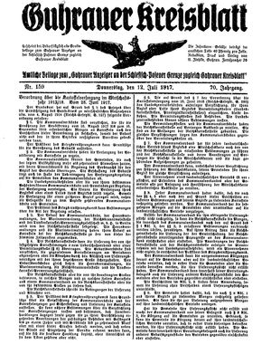 Guhrauer Anzeiger an der Schlesisch-Posener Grenze vom 12.07.1917