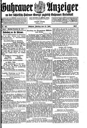 Guhrauer Anzeiger an der Schlesisch-Posener Grenze on Jul 13, 1917