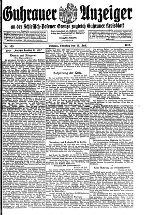 Guhrauer Anzeiger an der Schlesisch-Posener Grenze vom 15.07.1917