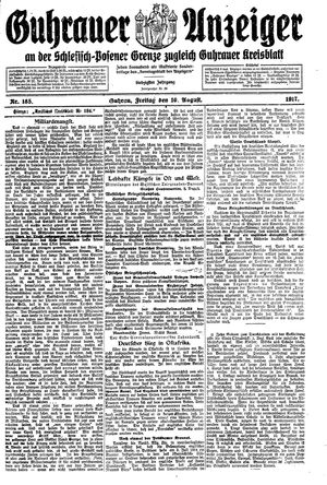 Guhrauer Anzeiger an der Schlesisch-Posener Grenze vom 10.08.1917