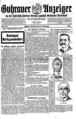 Guhrauer Anzeiger an der Schlesisch-Posener Grenze on Sep 28, 1917