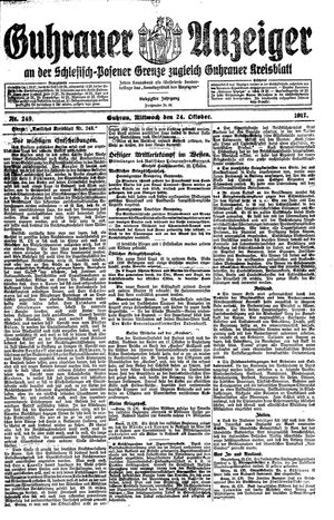 Guhrauer Anzeiger an der Schlesisch-Posener Grenze vom 24.10.1917