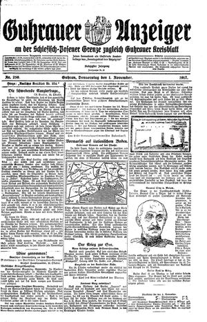 Guhrauer Anzeiger an der Schlesisch-Posener Grenze vom 01.11.1917