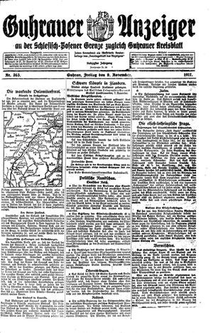 Guhrauer Anzeiger an der Schlesisch-Posener Grenze vom 09.11.1917