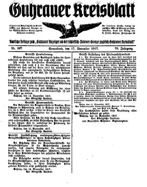 Guhrauer Anzeiger an der Schlesisch-Posener Grenze vom 17.11.1917