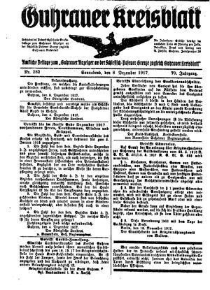 Guhrauer Anzeiger an der Schlesisch-Posener Grenze vom 08.12.1917