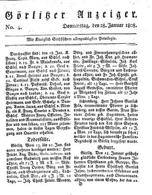 Görlitzer Anzeiger on Jan 28, 1808