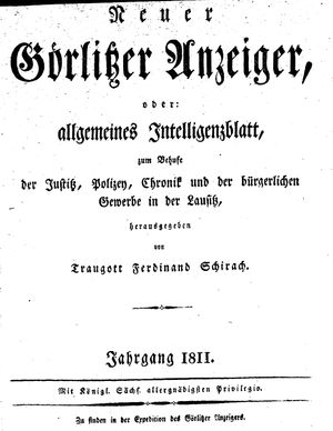 Görlitzer Anzeiger on Jan 1, 1811