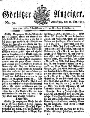 Görlitzer Anzeiger on Aug 26, 1813