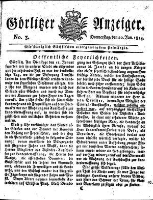 Görlitzer Anzeiger on Jan 20, 1814