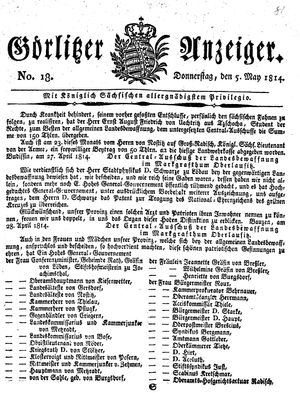 Görlitzer Anzeiger on May 5, 1814