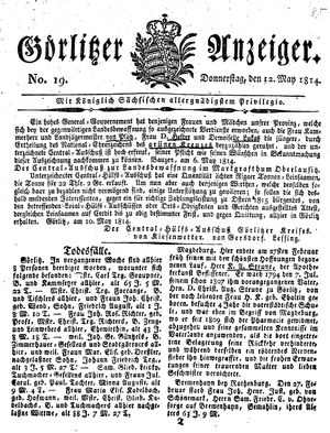 Görlitzer Anzeiger vom 12.05.1814