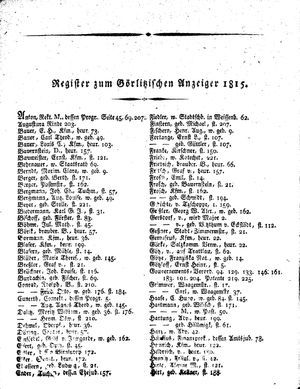 Görlitzer Anzeiger on Jan 1, 1815