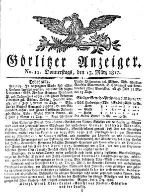 Görlitzer Anzeiger vom 13.03.1817