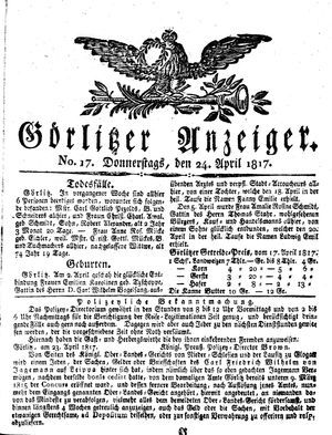 Görlitzer Anzeiger vom 24.04.1817