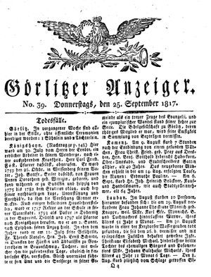 Görlitzer Anzeiger on Sep 25, 1817