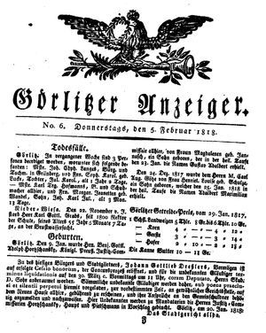 Görlitzer Anzeiger on Feb 5, 1818